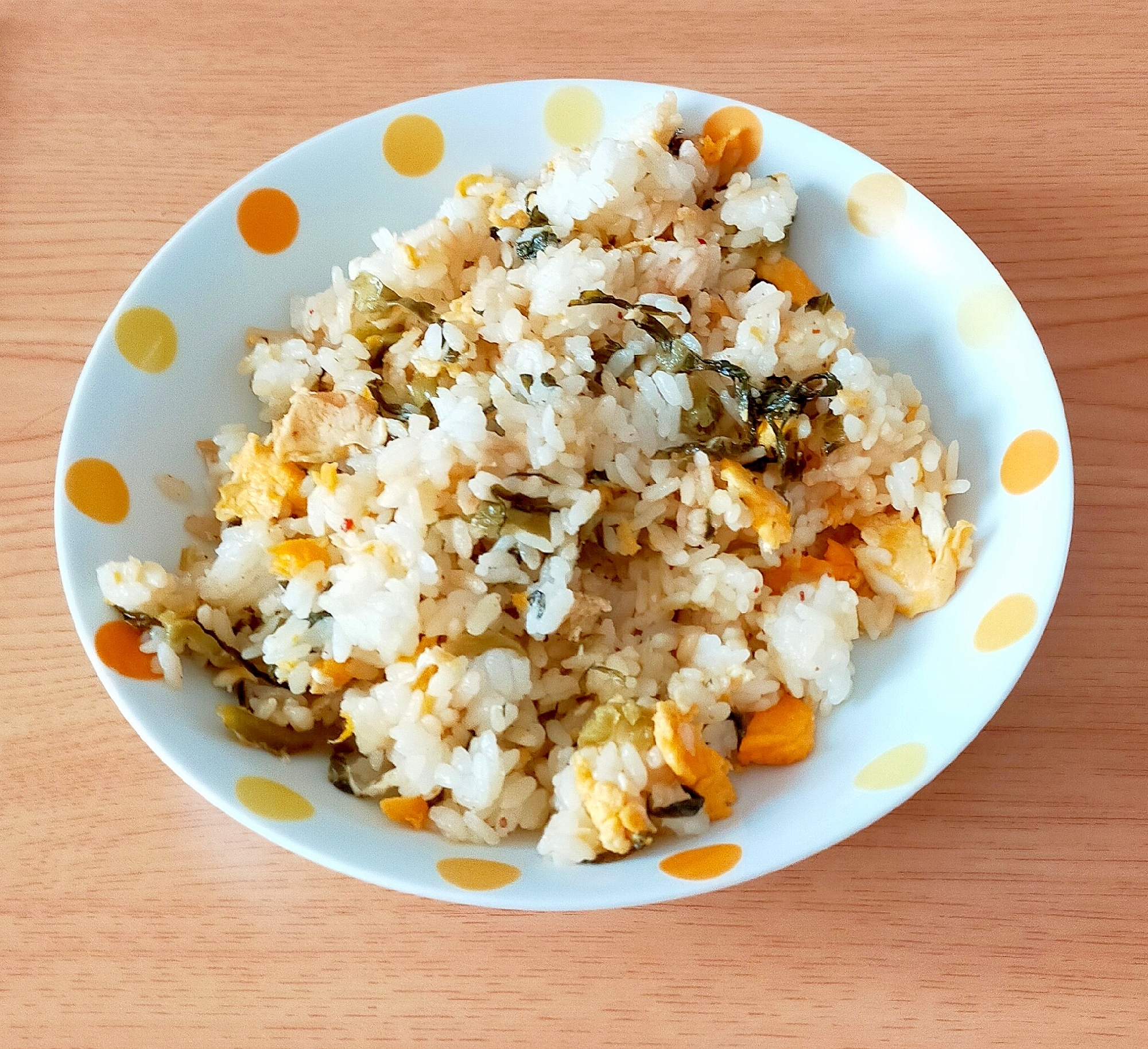 高菜と卵のマヨ焼き飯