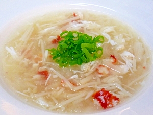 白だしで簡単 蟹と大根とえのき茸のトロトロスープ レシピ 作り方 By ぽんぽんぷー 楽天レシピ