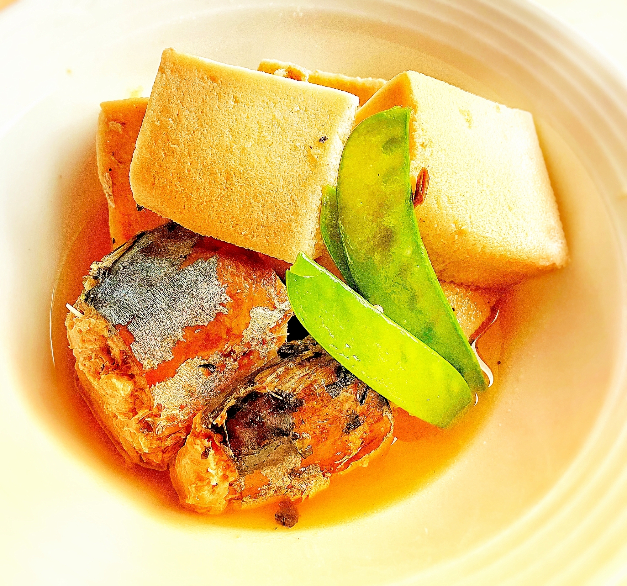 *高野豆腐とサバ缶の煮物*