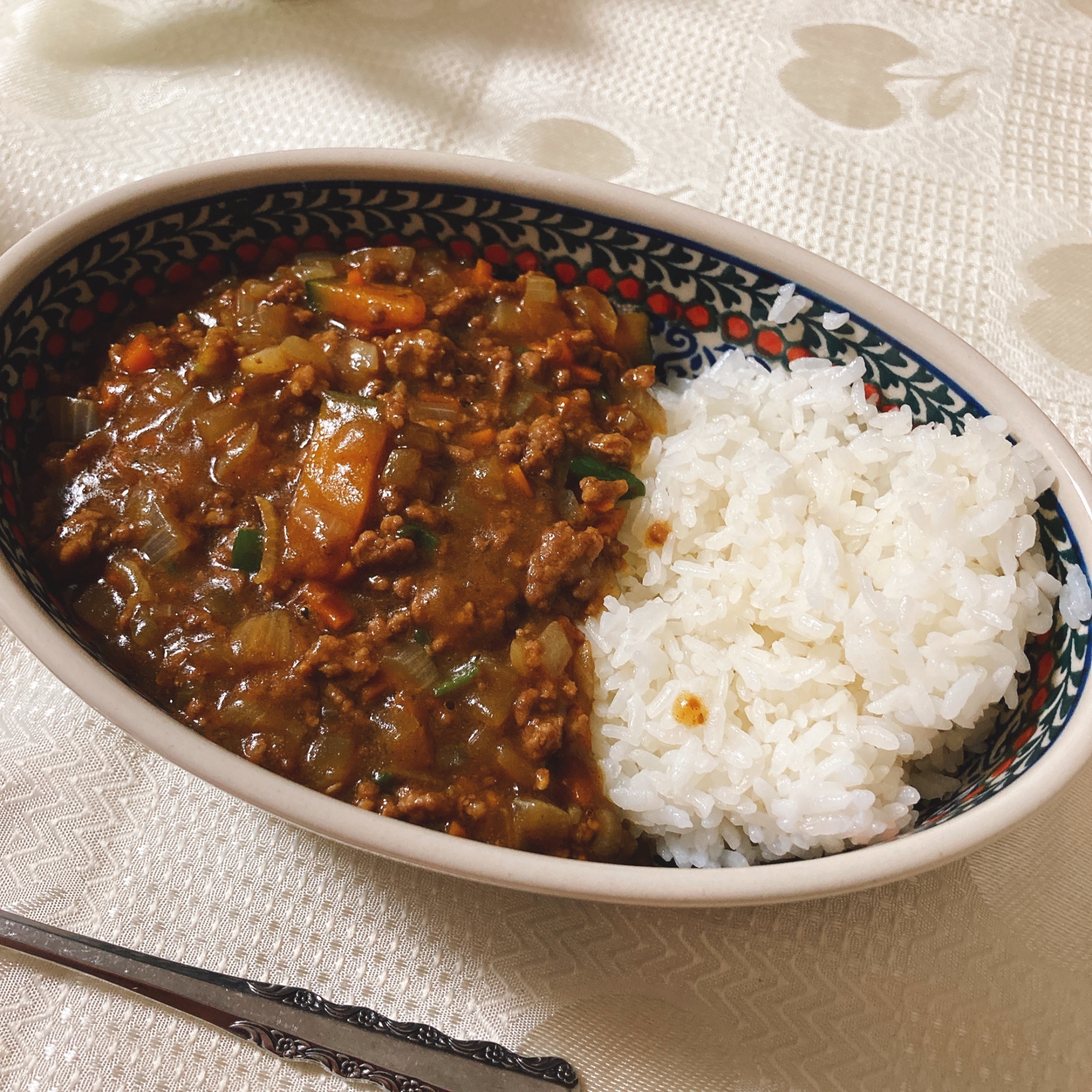 夏野菜のキーマカレー かぼちゃ ピーマン レシピ 作り方 By Miho 楽天レシピ