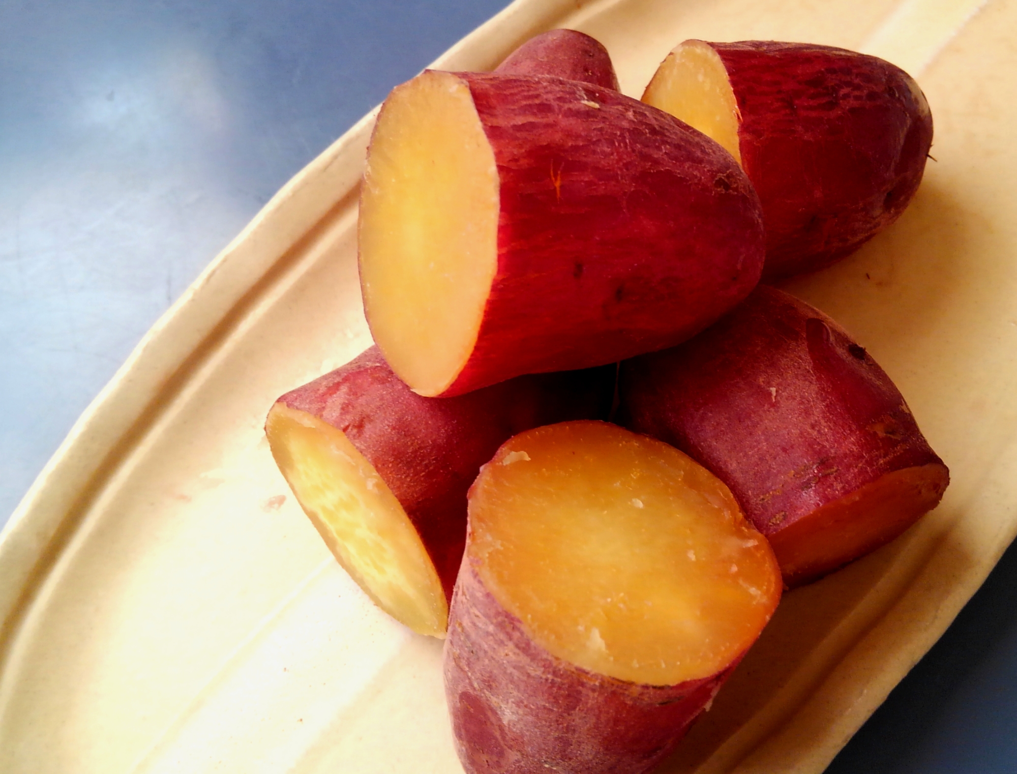 炊飯器玄米モードでねっとり甘い!蒸しさつまいも