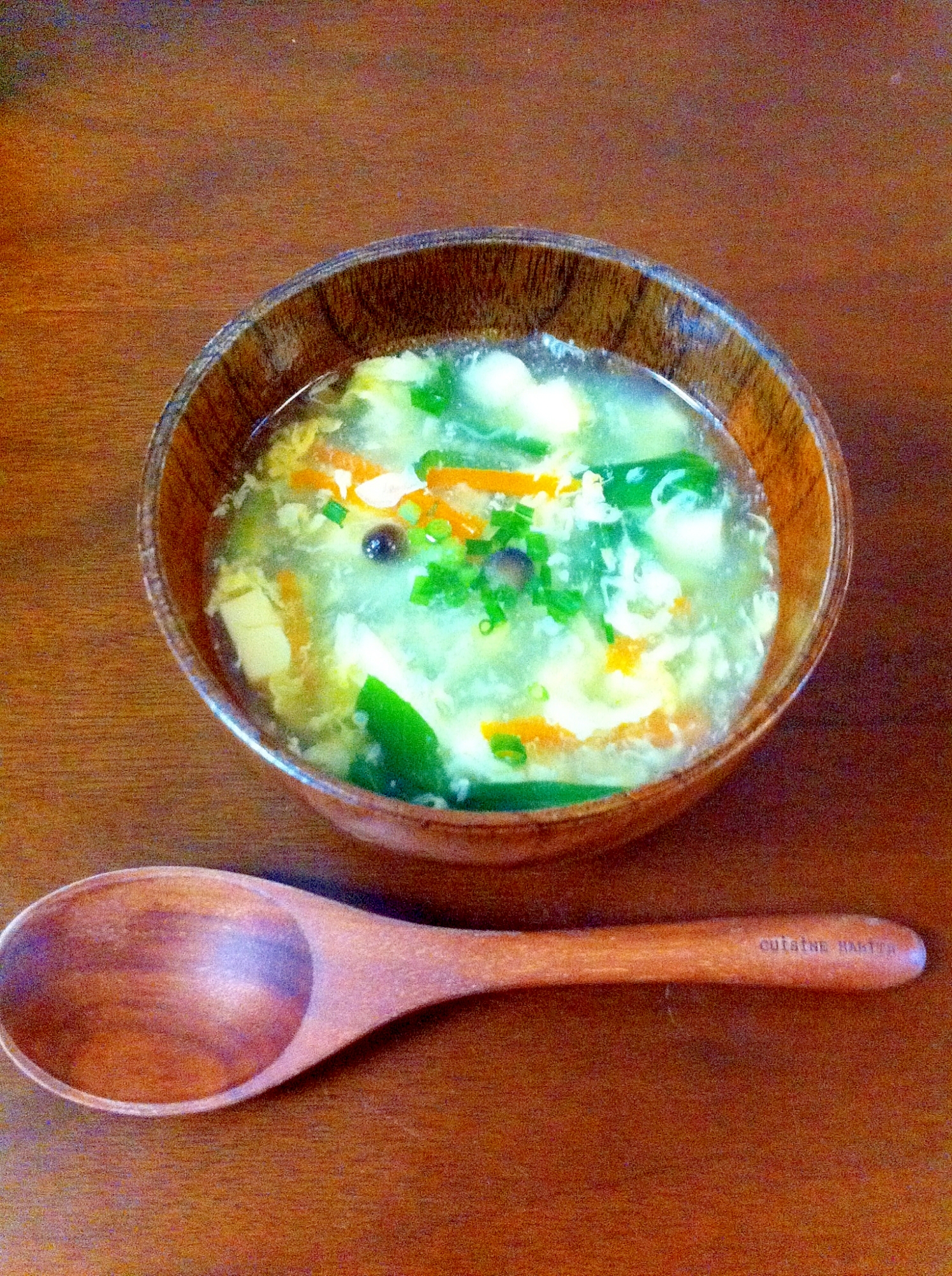 たまご豆腐の中華スープ