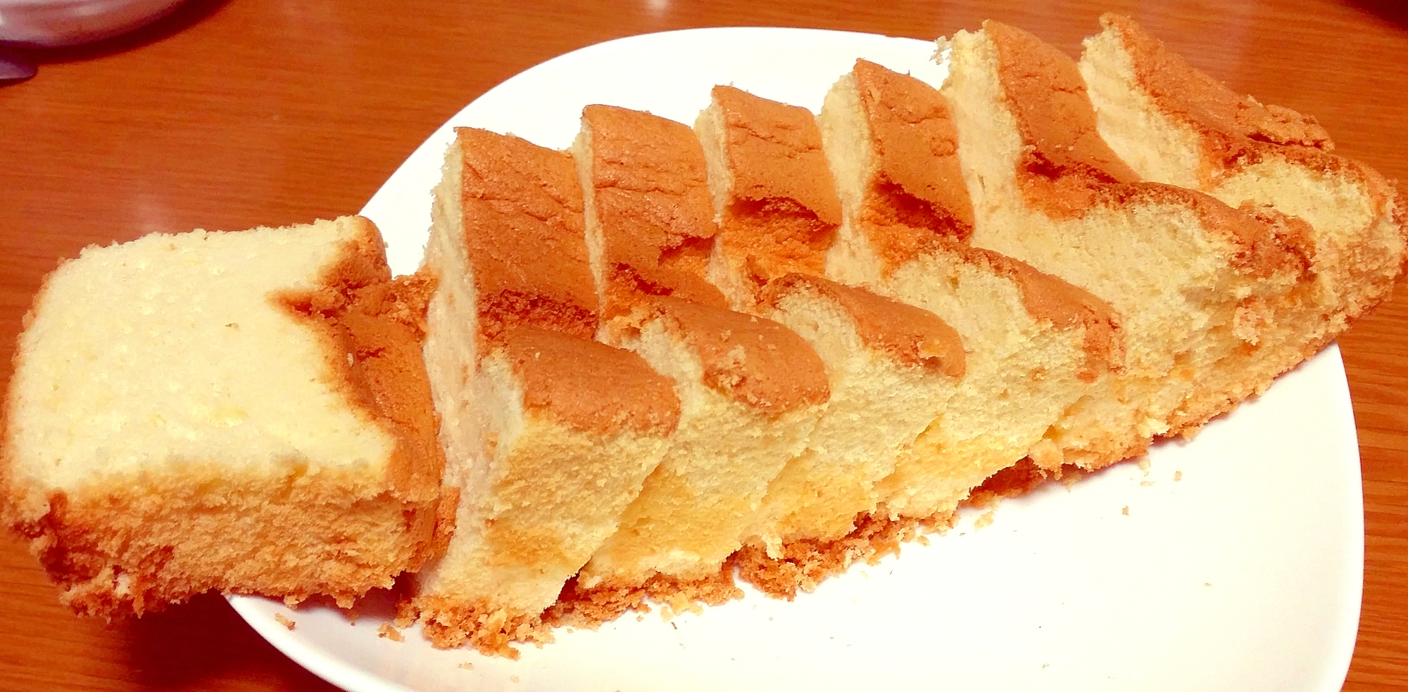パウンドケーキ型でできる ふわふわシフォンケーキ レシピ 作り方 By Yomogimotir 楽天レシピ