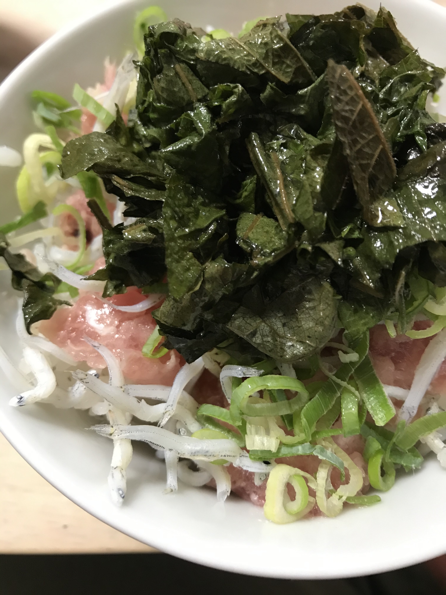 ネギトロとしらすの丼