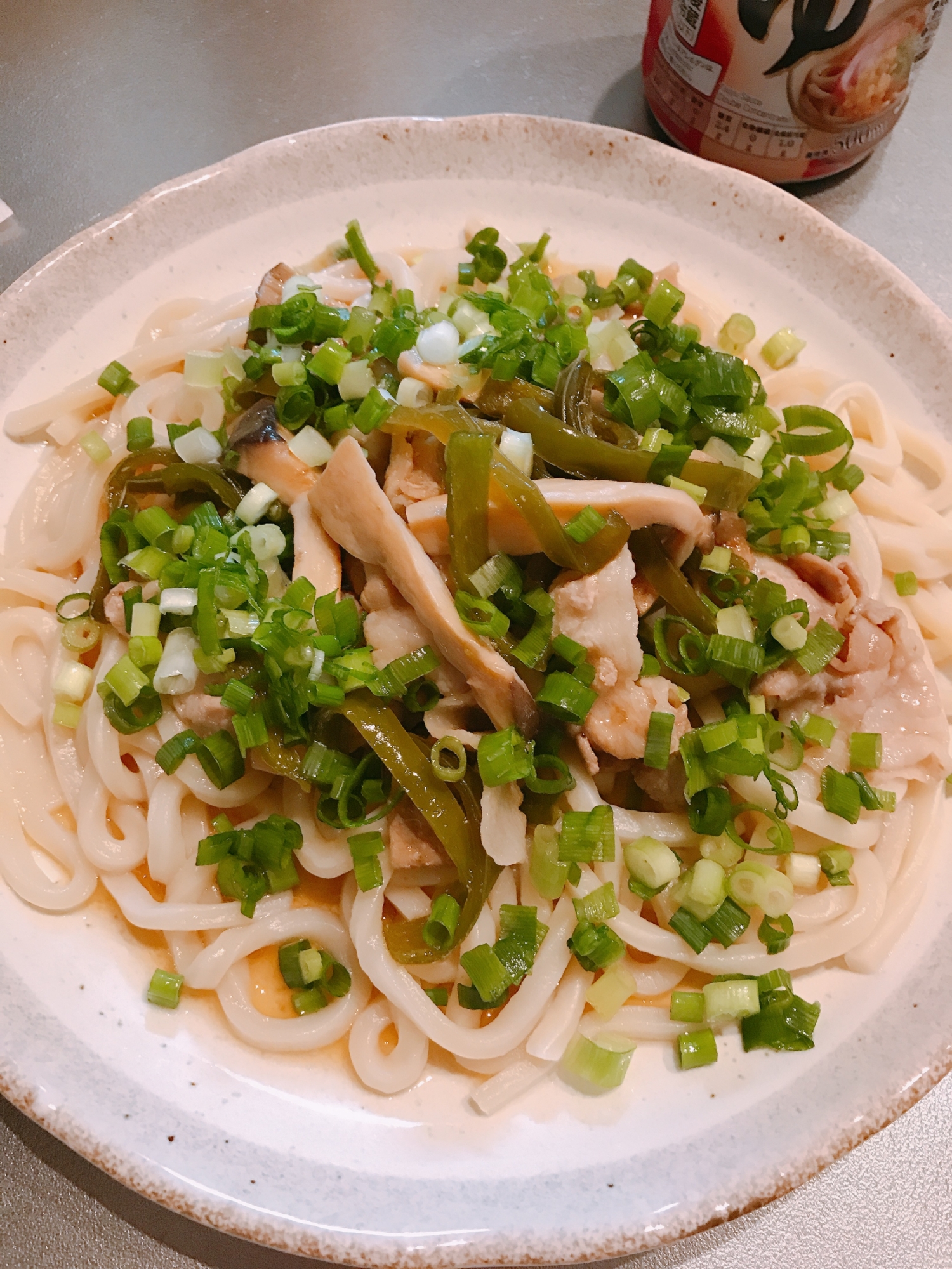 豚バラと野菜のポン酢うどん！