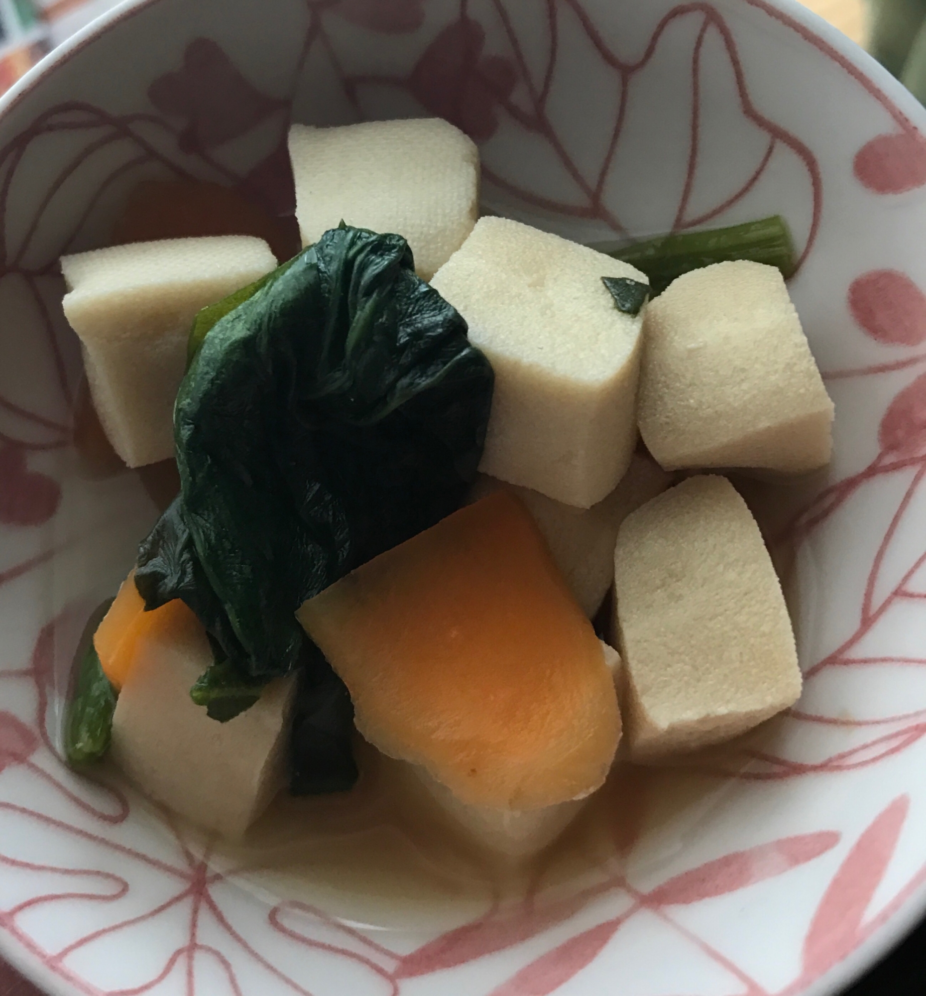 高野豆腐とほうれん草の煮物♪