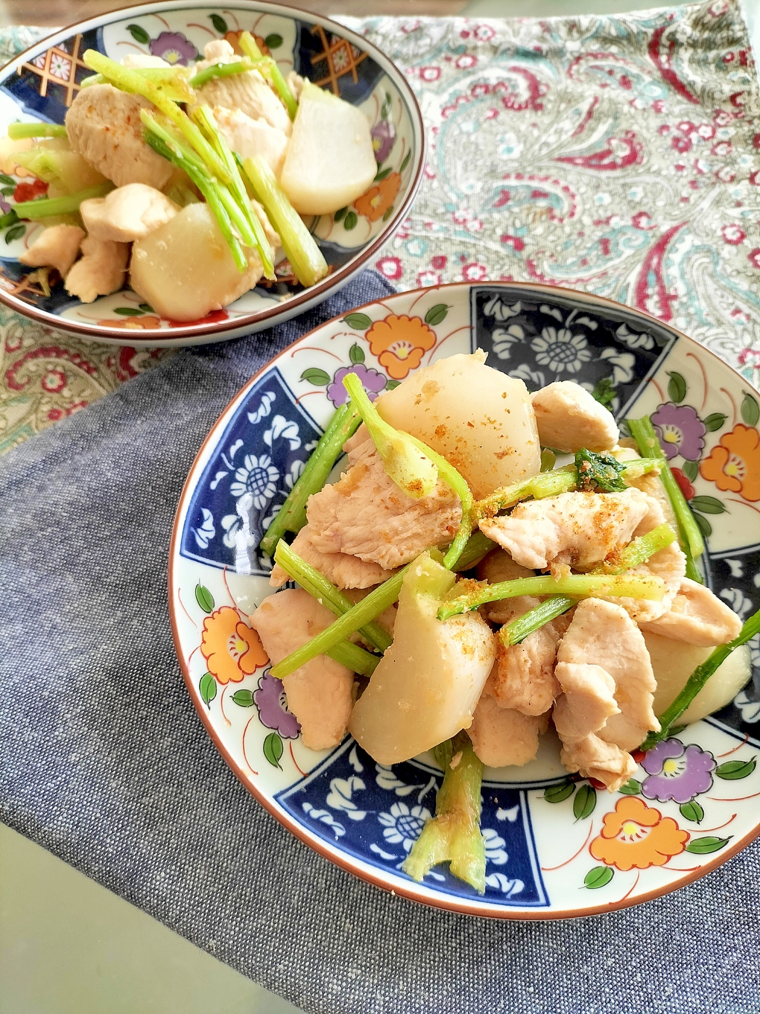 かぶと鶏むねの生姜焼き♩