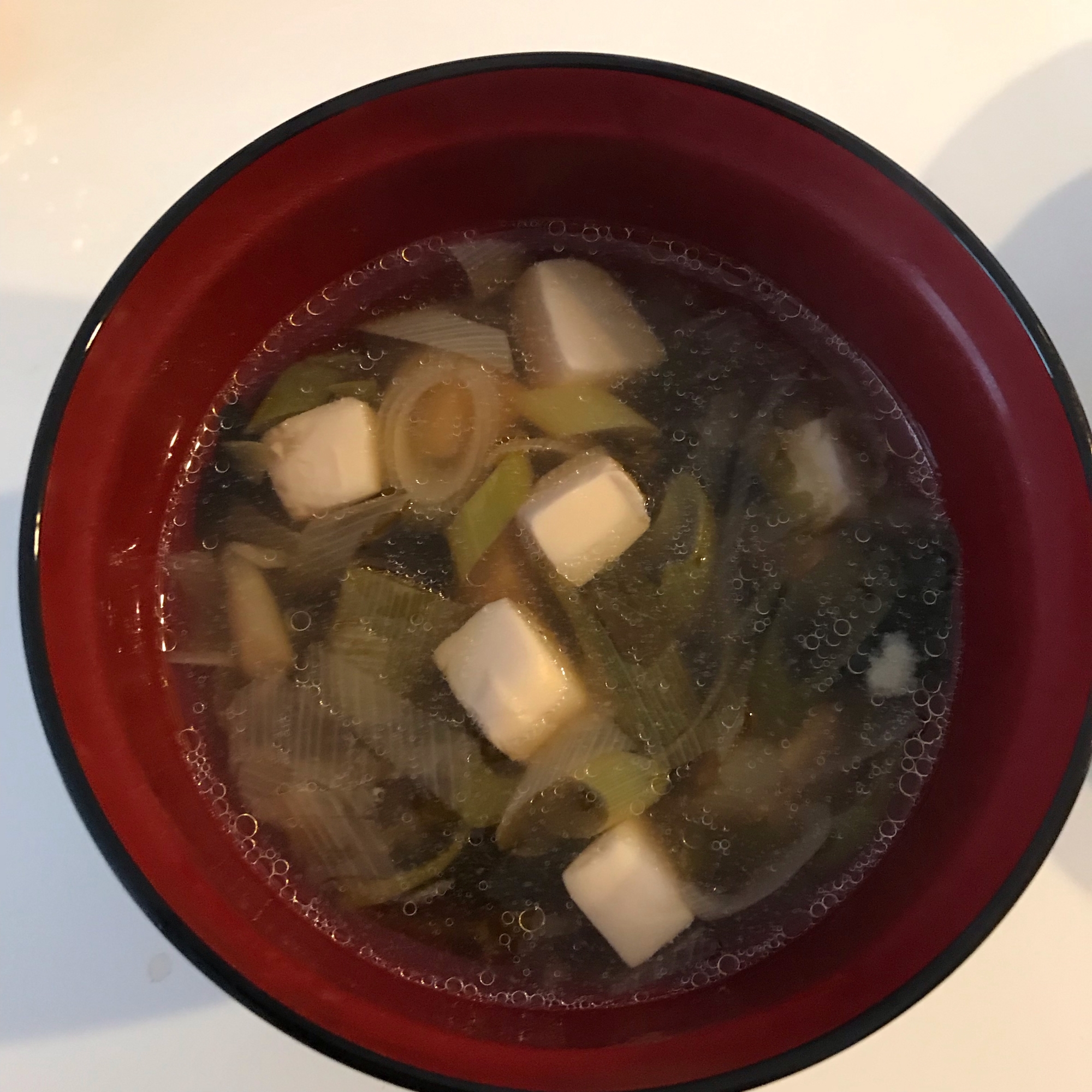 ネギとのりの中華スープ