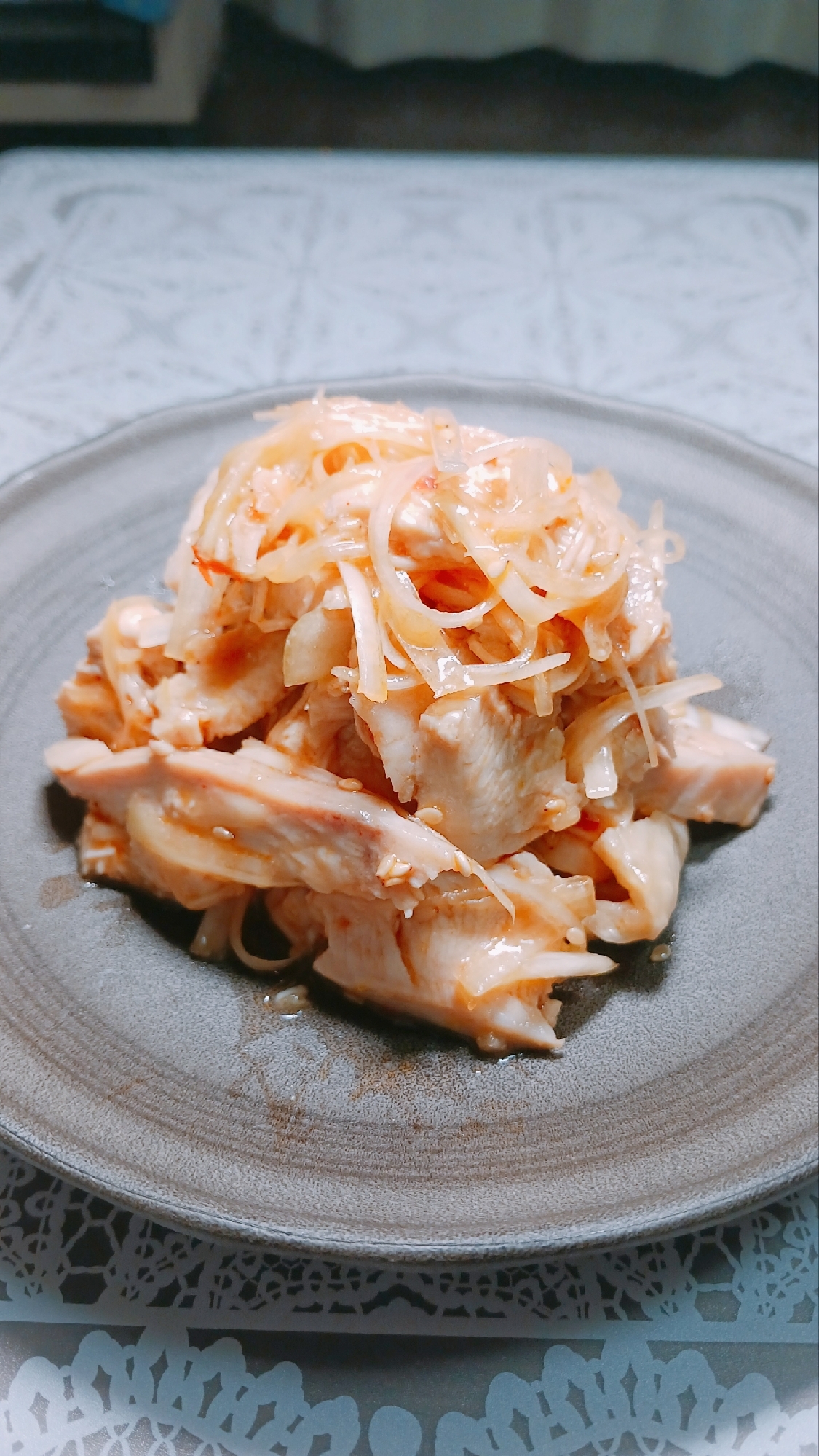 ピリ辛‪♡‪鶏ハムとねぎのポン酢和え♡♡♡