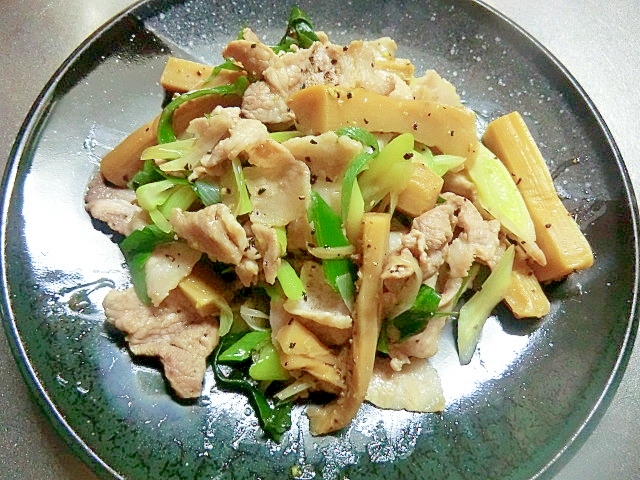 豚肉とメンマと長葱の炒め物