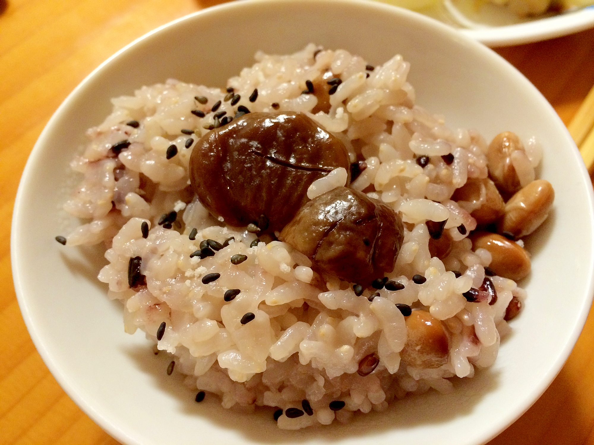 甘栗とお豆入り赤飯風