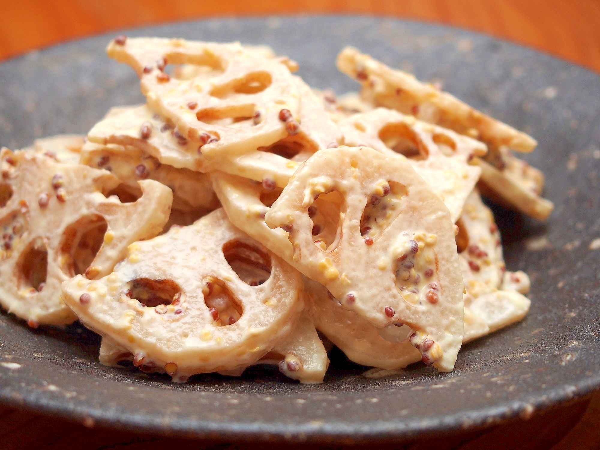 れんこんの粒マスタード和え レシピ 作り方 By 鶏のから揚げ 楽天レシピ