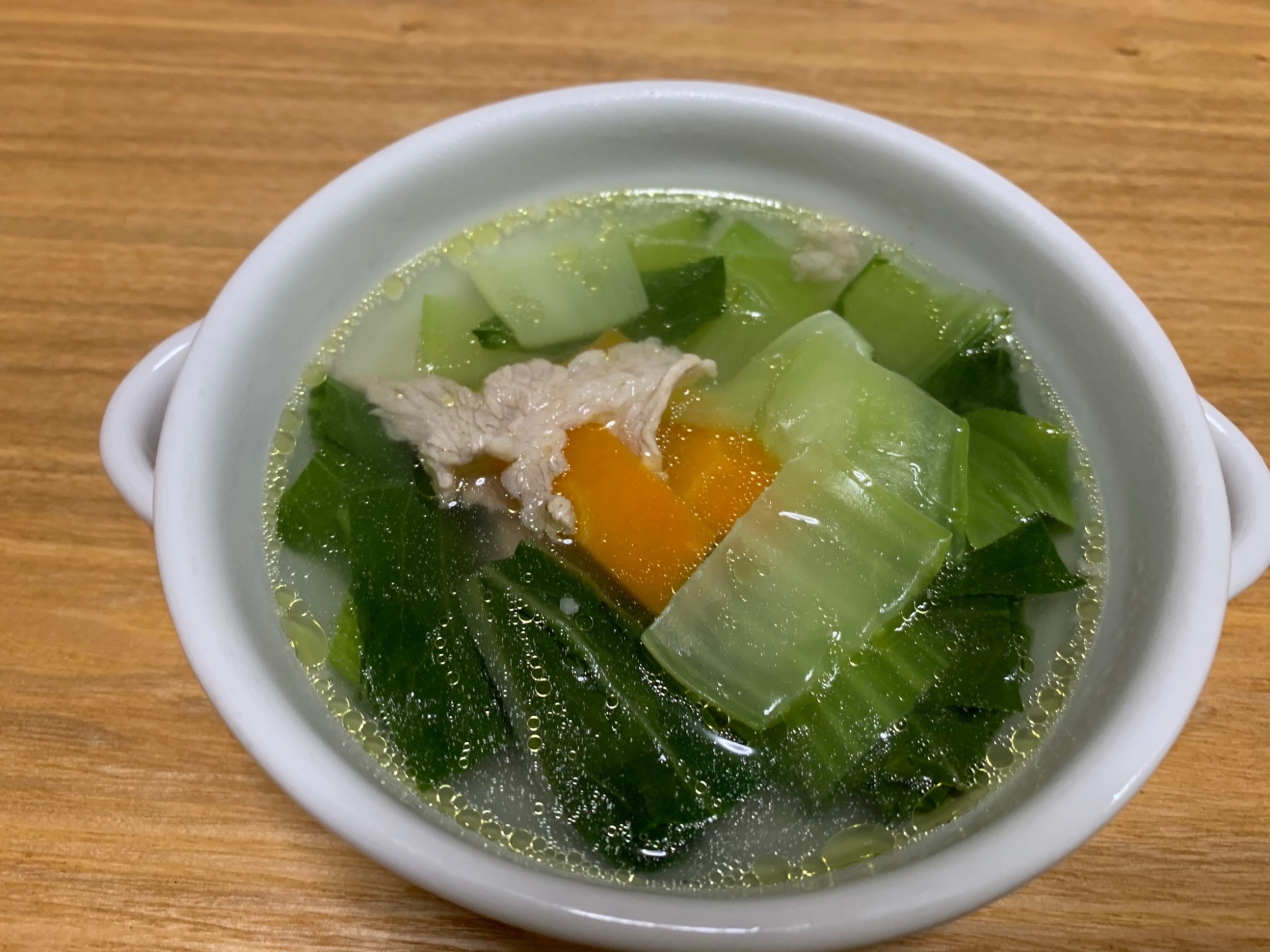 ちんげん菜メインの鶏ガラスープ