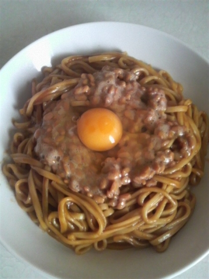 納豆カレー焼きうどん