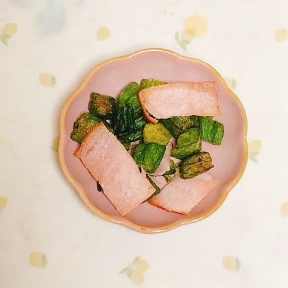 オクラとハム炒め