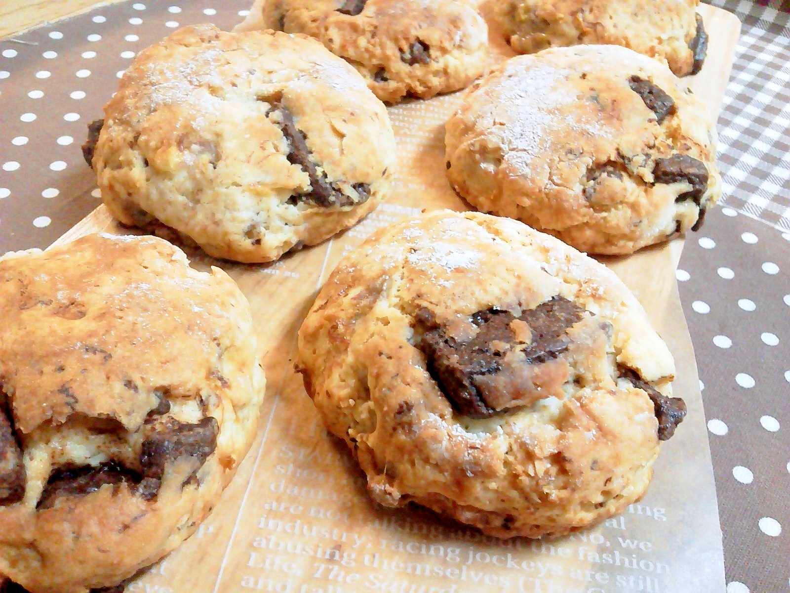 ホットケーキｍｉｘで作る！チョコバナナスコーン♪