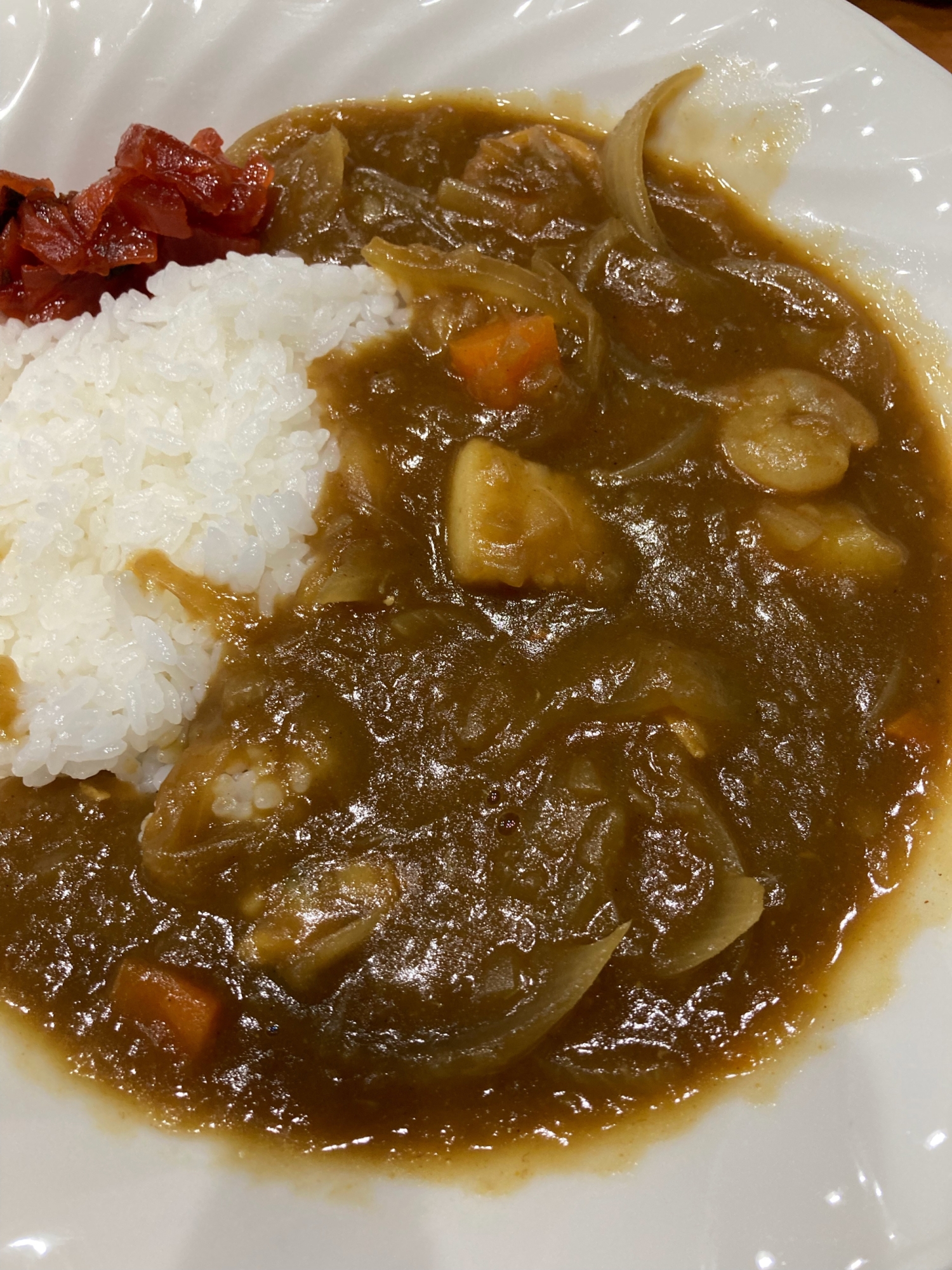 バレンタインにエビ入りカレー