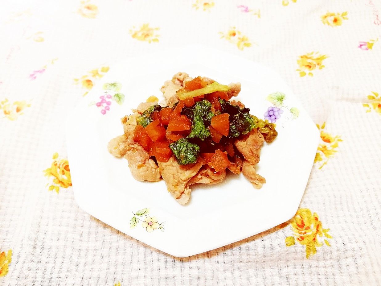 りんご入り♪レタスと豚小間の生姜焼き