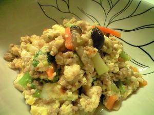 冷凍保存後の木綿豆腐は炒り豆腐で レシピ 作り方 By Bopa 楽天レシピ