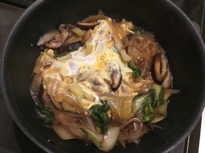 小松菜と新玉ねぎの卵とじ
