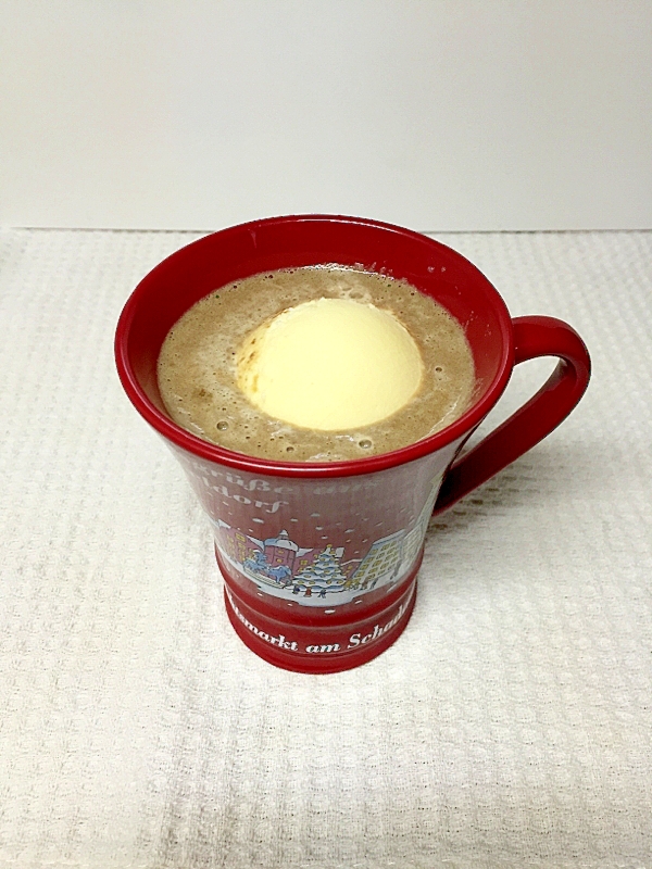 豆乳でホットカフェモカフロート♪