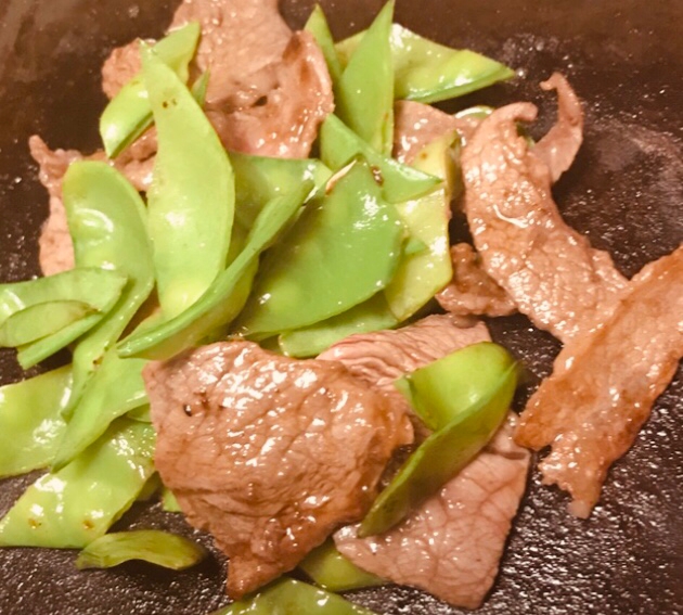 牛肉とさや豆の焼肉だれ炒め