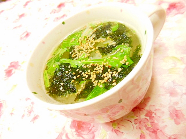❤水菜と韓国海苔のお粥さん❤