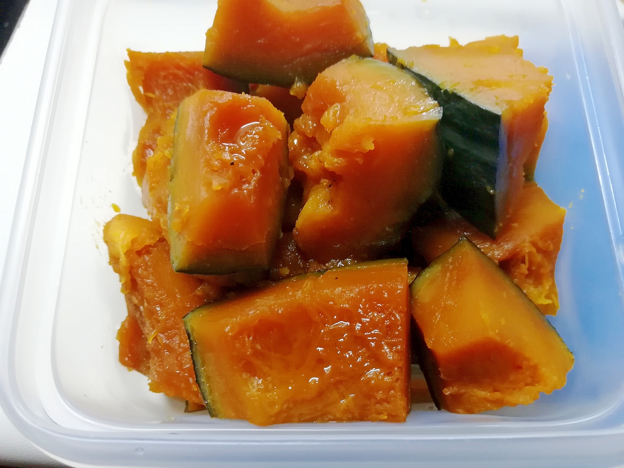 冷蔵庫で5日間、つくりおきかぼちゃの煮物