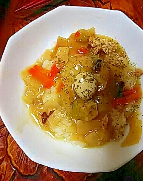 青海苔たっぷり餡かけ野菜丼