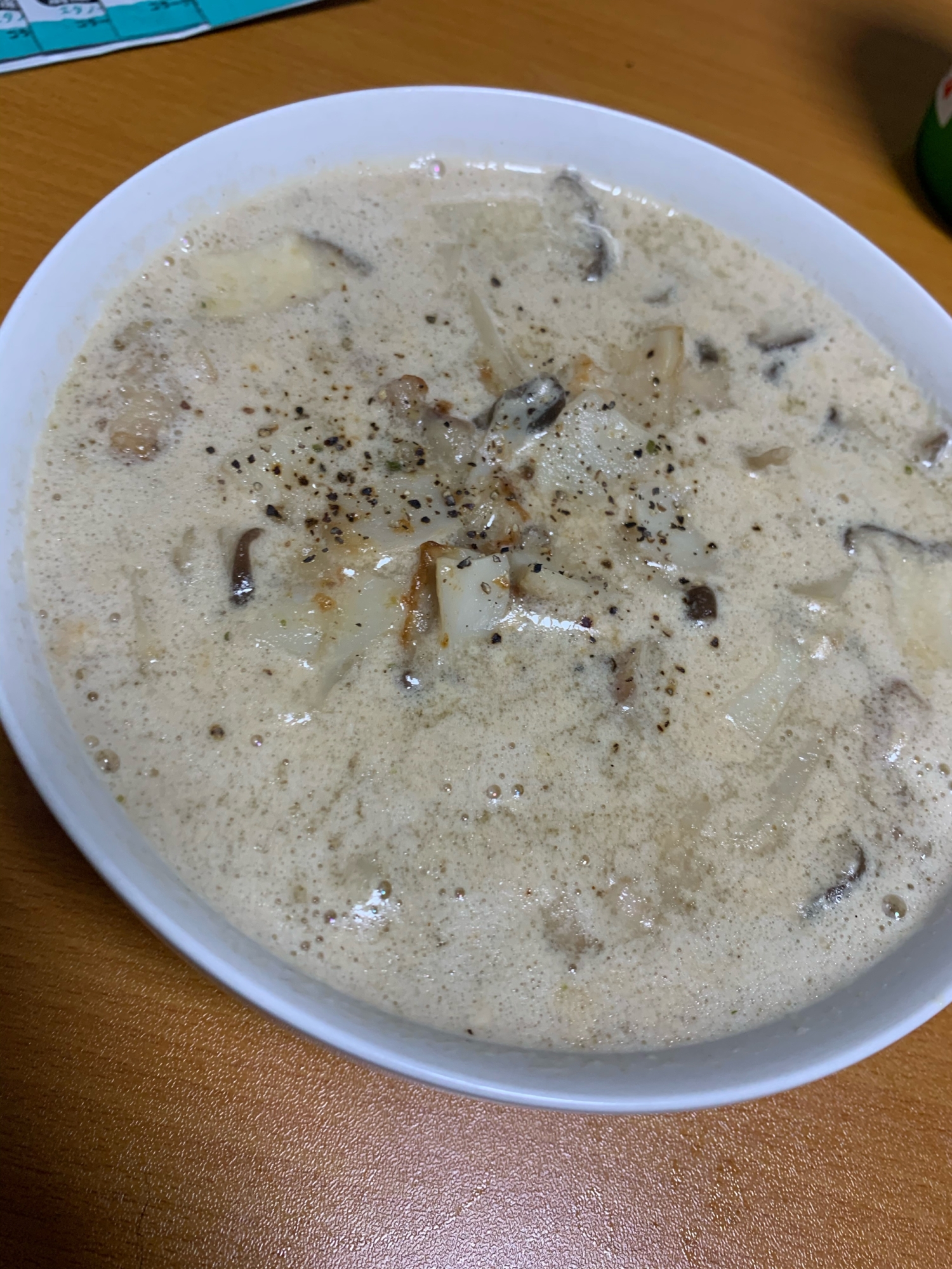 きのこと鶏肉のクリームスープ
