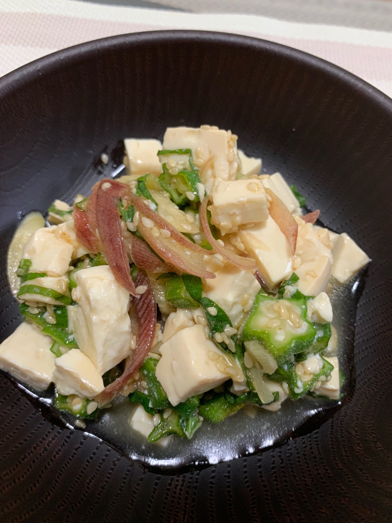 オクラと豆腐のサラダ