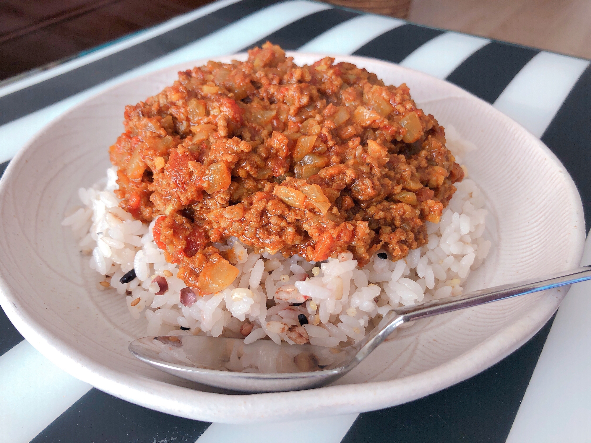 カレー粉で作るキーマカレー