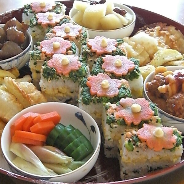 お花見ごはん 桜にんじんの押し寿司風 レシピ 作り方 By R Chibico 楽天レシピ お花見ごはん 桜にんじんの押し寿司風 レシピ 作り方 By R Chibico 楽天レシピ