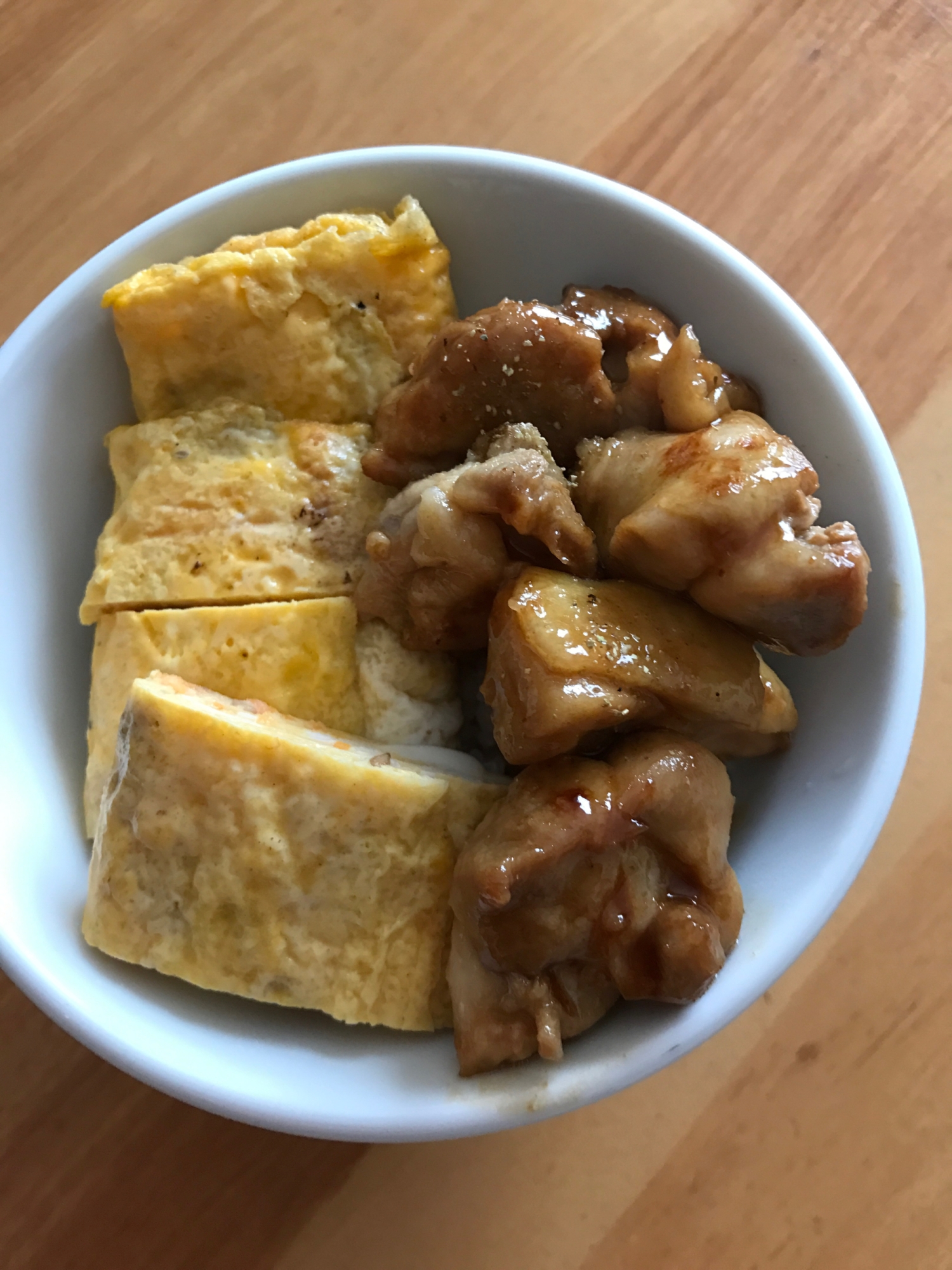 鶏の照り焼きと白だし卵焼きのっけごはん