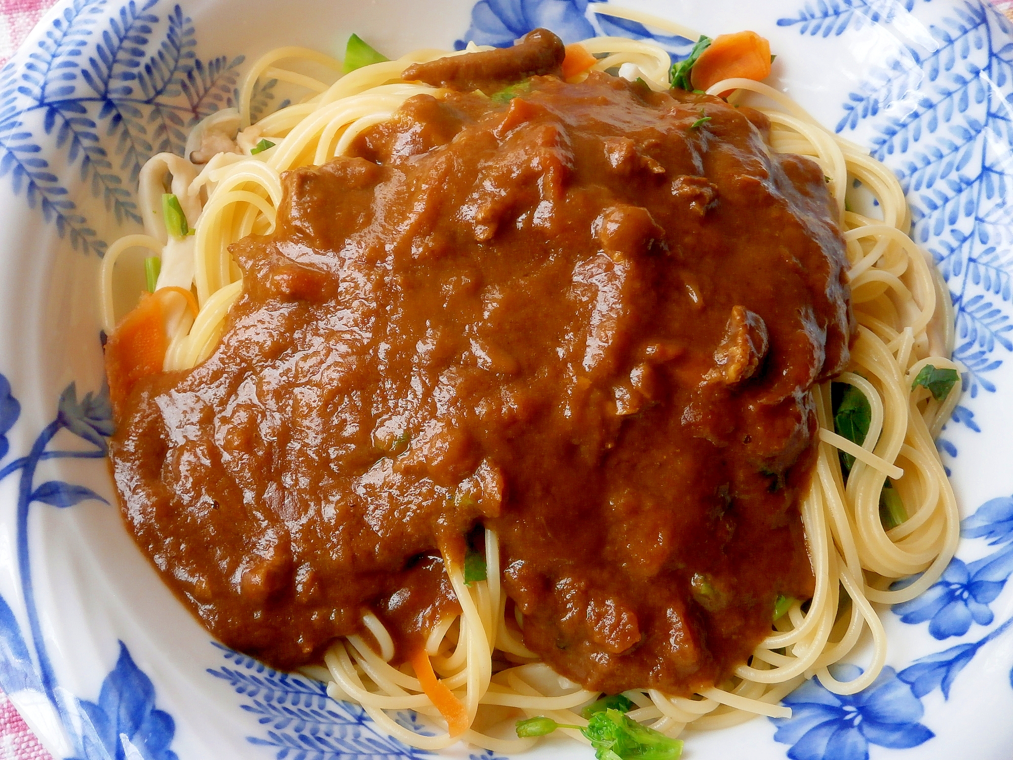 野菜とカレーのパスタ