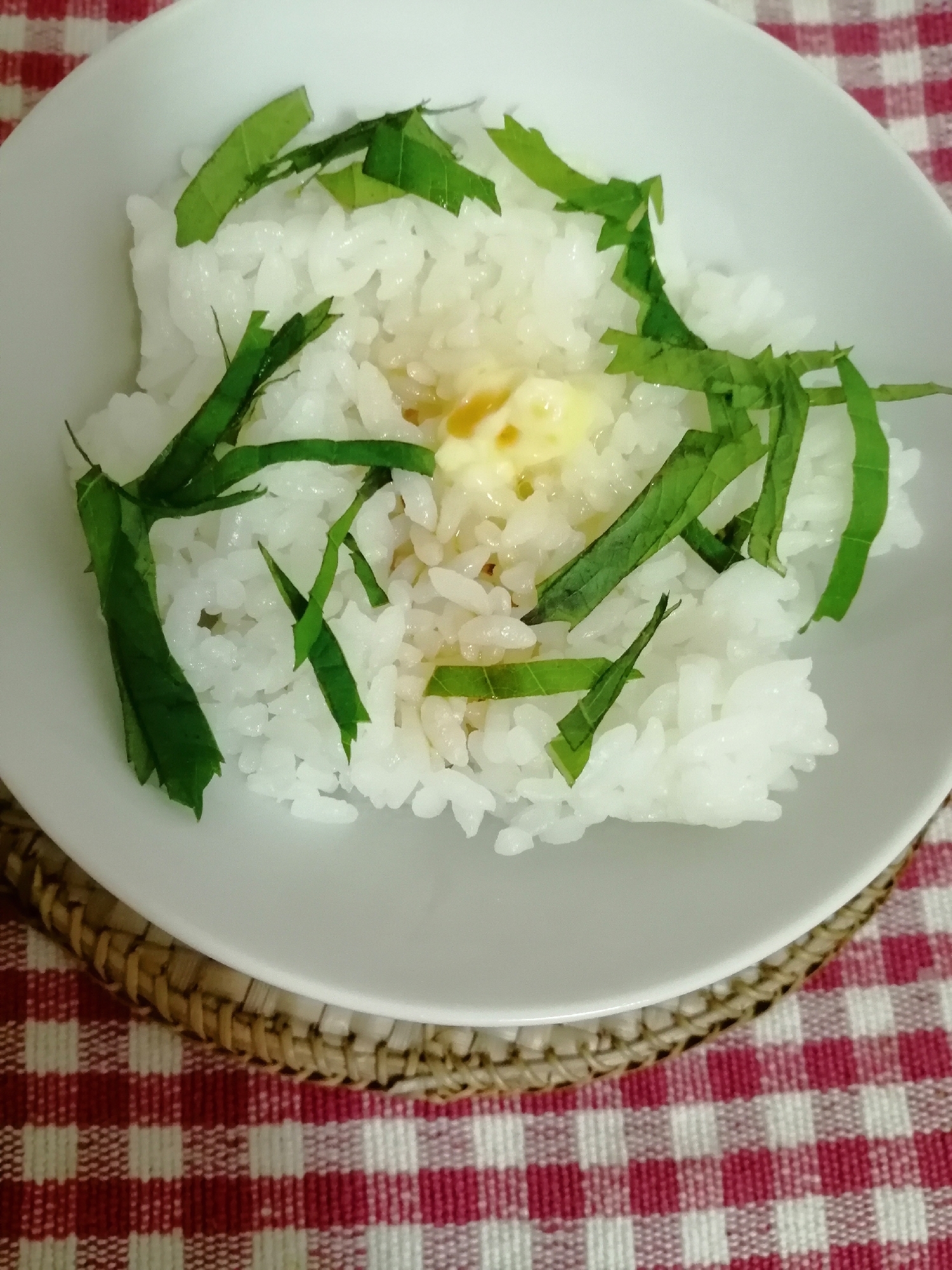 青じそマーガリンつゆかけご飯