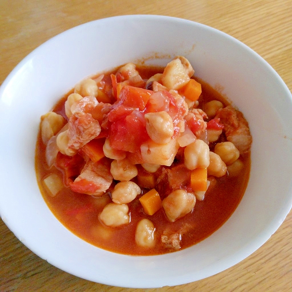 ひよこ豆と豚肉のスープ