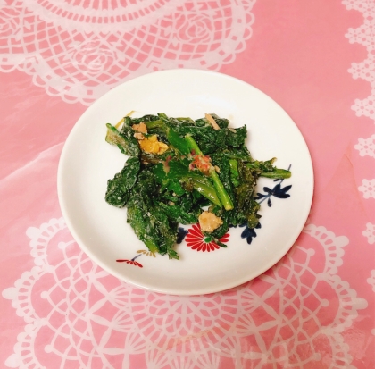 小松菜と桜エビのごま油炒め