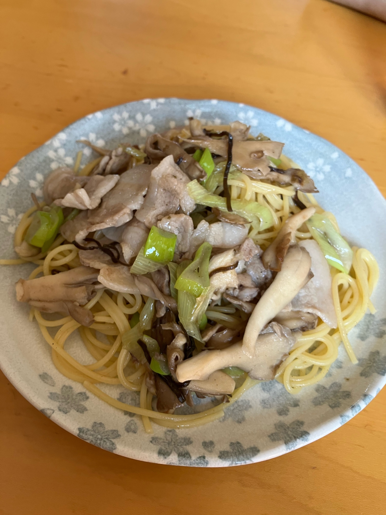 舞茸と塩昆布のパスタ！