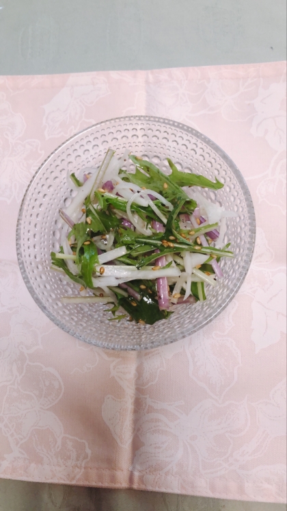 赤水菜と大根の胡麻サラダ