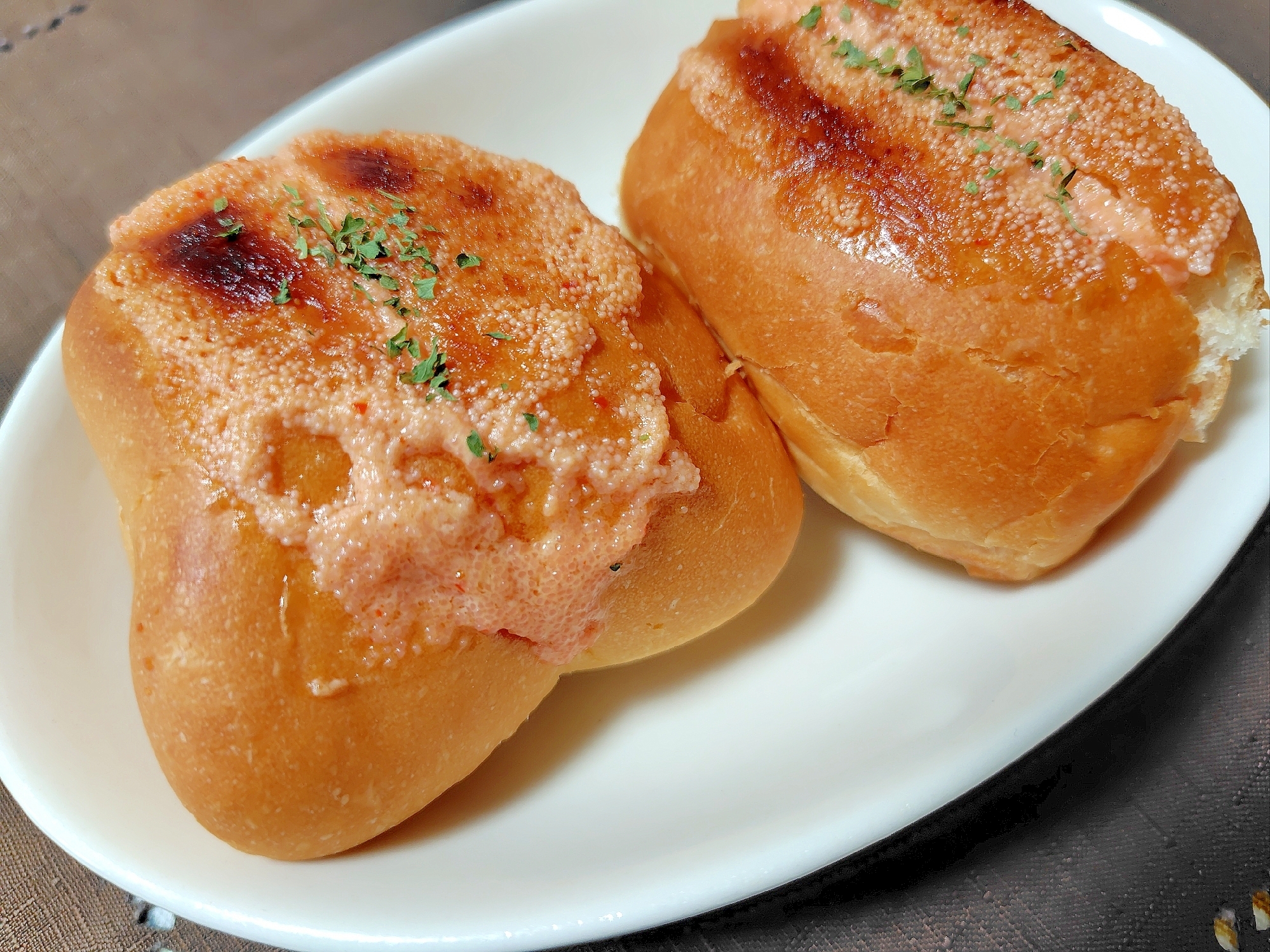 コストコディナーロールで簡単明太子パン