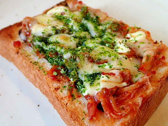 海苔キムチチーズトースト レシピ 作り方 By ぷ みぃまま 楽天レシピ