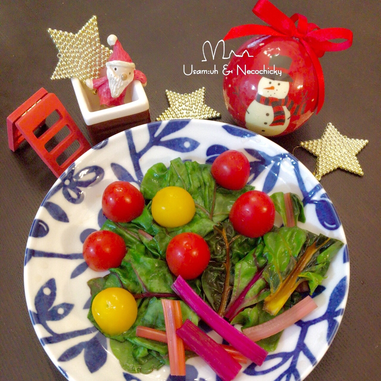 スイスチャード＆プチトマトの簡単☆ツリーサラダ☆