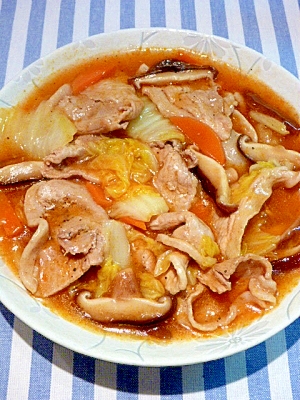 白菜と豚肉たっぷり♥韓国風ピリ辛煮込み。