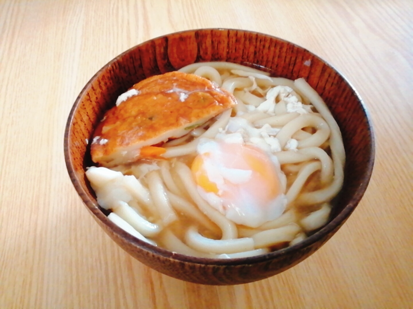 さつま揚げと卵の温うどん