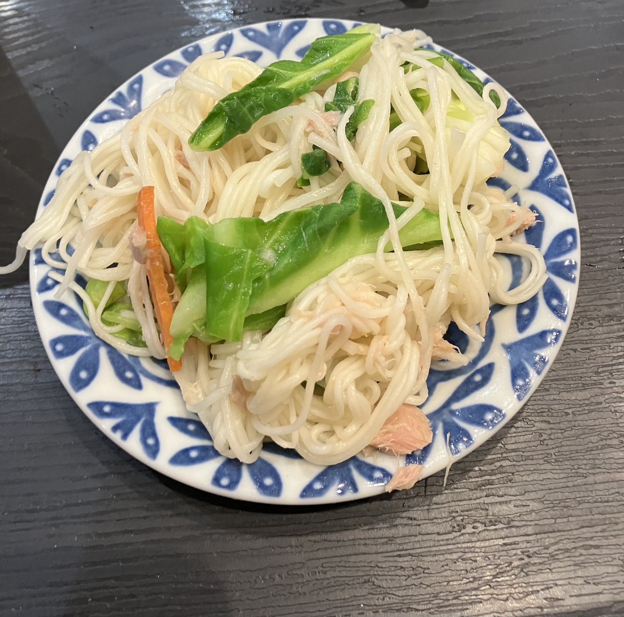 そうめんの塩焼きそば風炒め
