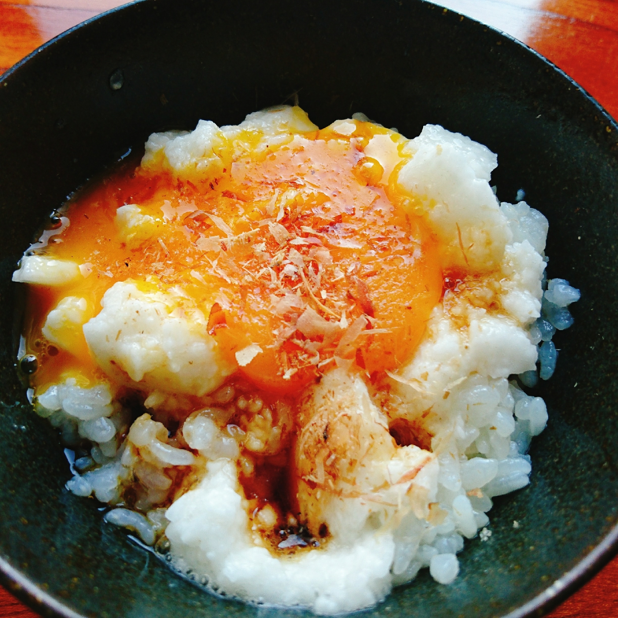 叩き長芋の卵かけご飯