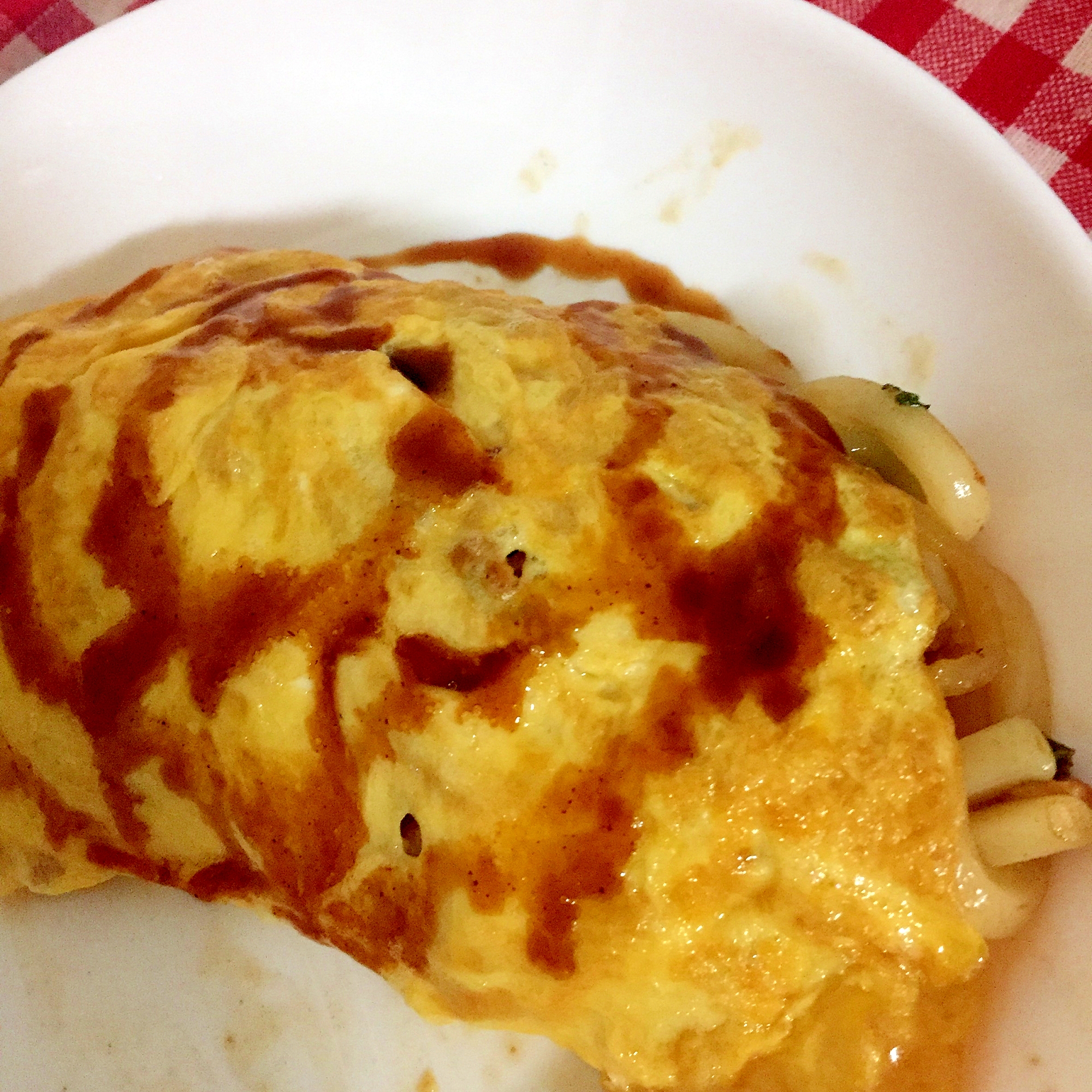 焼きうどんのオムうどん☆彡