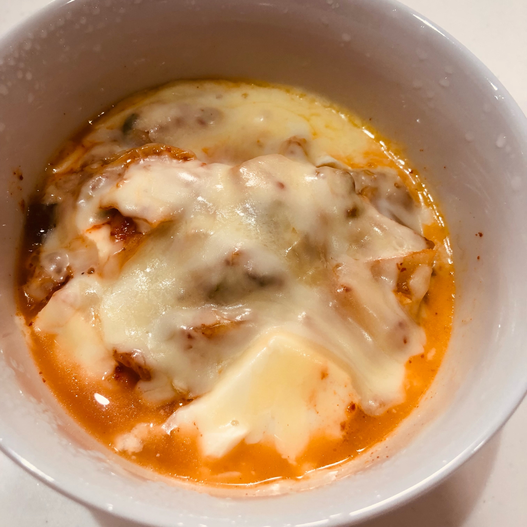 低カロリー!温!簡単キムチチーズ豆腐