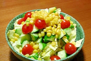 色とりどりの野菜サラダ